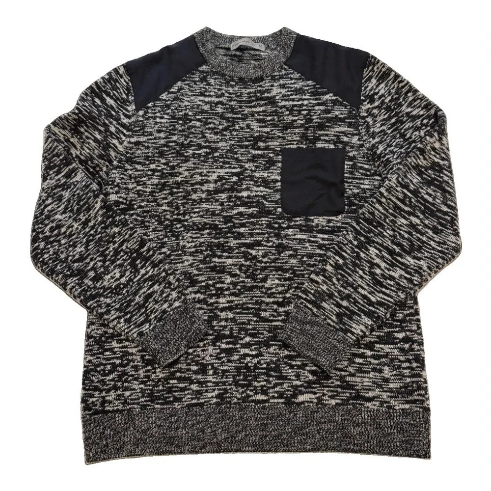 Icebreaker Men's 100% Merino Wool Barein Crewe Long Sleeve‎ Sweater Black Gray M